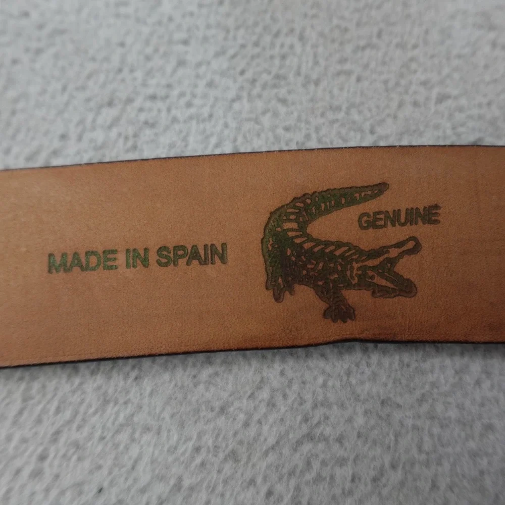 Mezlan Genuine Alligator Leather Belt Mens 42 Brown Made In Spain Luxury Dress